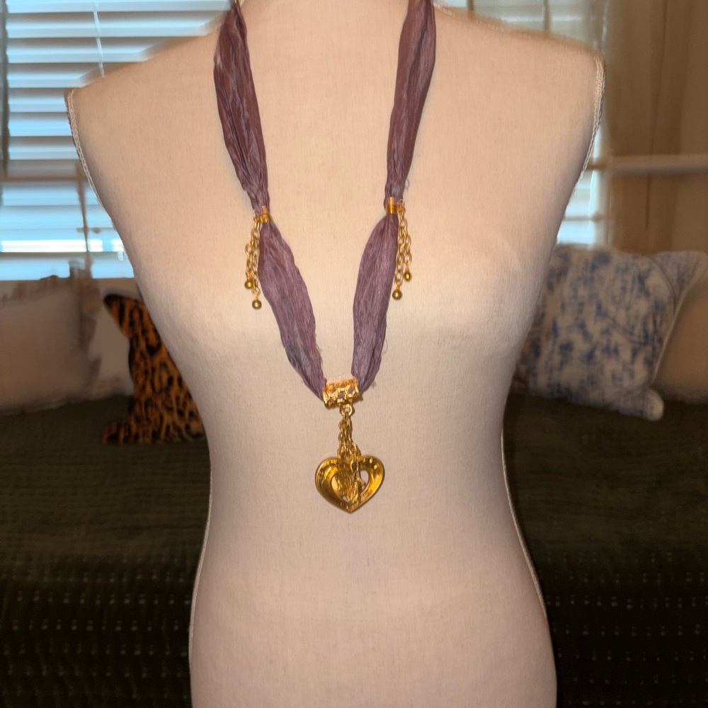 Lolita Purple and Gold Heart Necklace